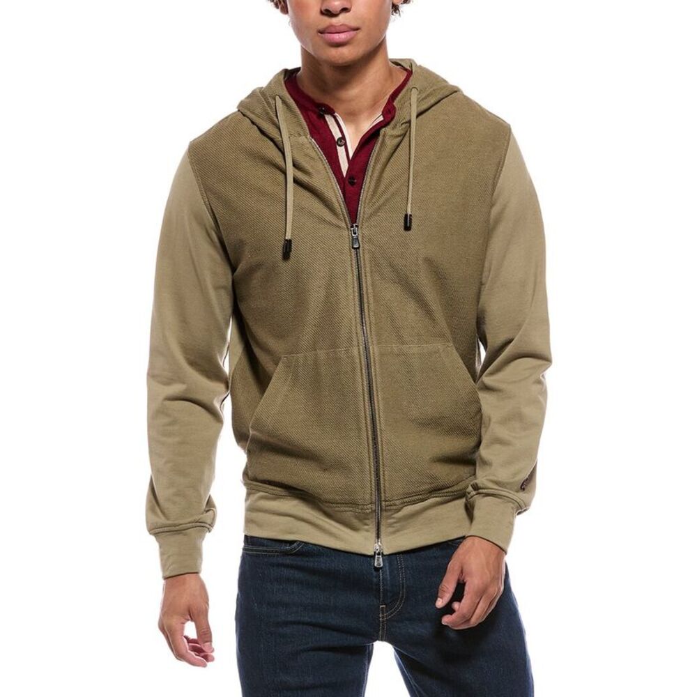 Isaia Mens  Silk-Blend Sweatshirt, Green